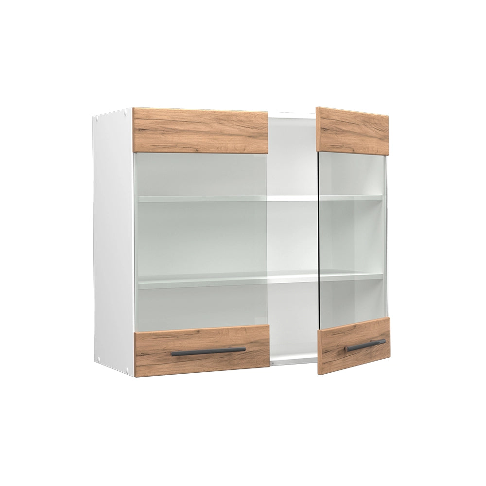 Vicco Mobile da cucina in vetro Quercia dorata 80 cm
