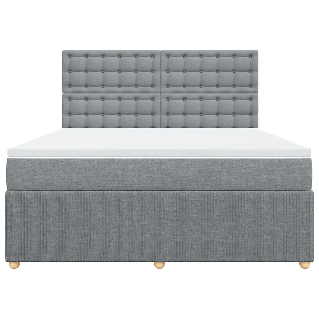 Giroletto a Molle con Materasso Grigio Chiaro180x200 cm Tessuto