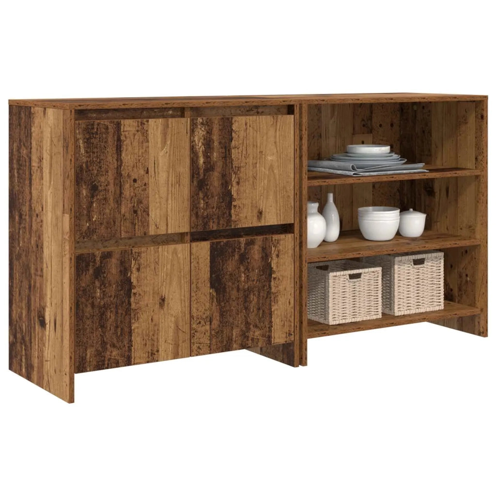 Credenza 2 pz | Madia | Buffet da pranzo | Armadio da pranzo Legno vecchio 70 x 41 x 75 cm Legno multistrato
