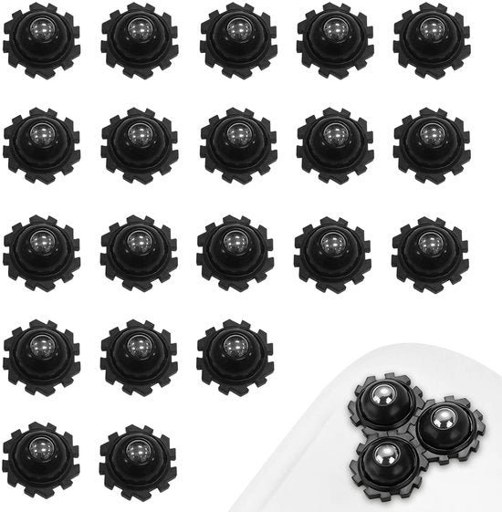 Pacchetto di 20 ruote a goccia per mobili, piccoli piani di ruote, ruote a goccia divisibili, autoadesive, ruote mini universali girevoli 360°, ruote di sterzata per piccoli mobili, macchine da caffè, scatole di conservazione