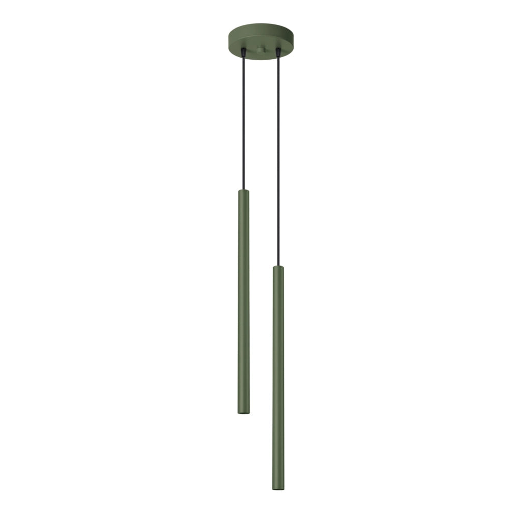 Lampada a sospensione VELINO verde oliva 2 luci G9