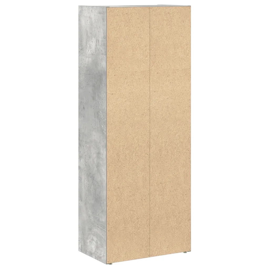Libreria-Scaffale per Libri-Mobile di Stoccaggio Grigio Cemento 40x24x102 cm in Legno Multistrato