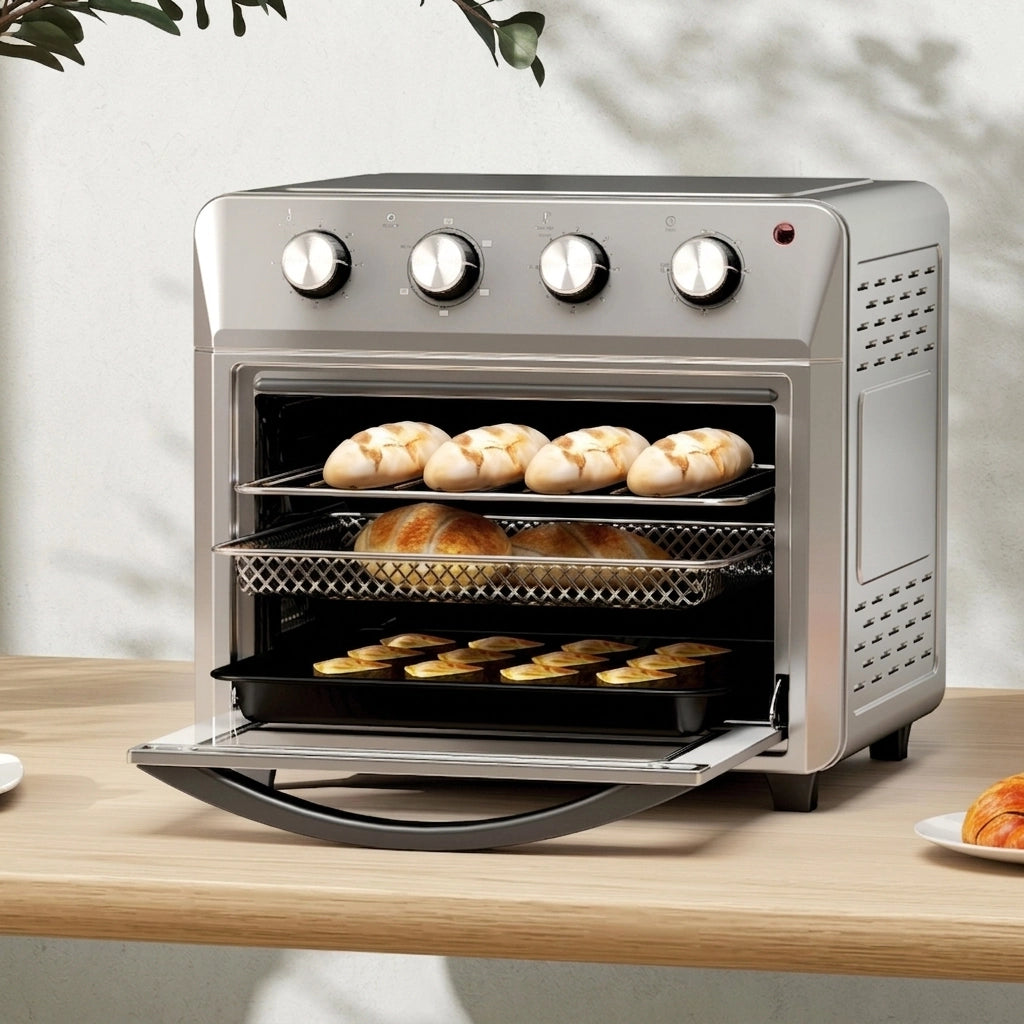 Mini Forno Friggitrice ad Aria 24 L 1600 W con 6 Modalità; Ventilazione 360° e Temperatura 90-230°C