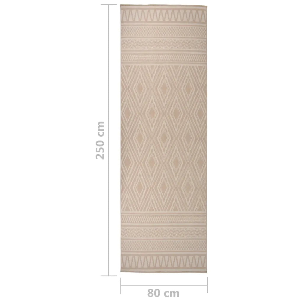 Tappeto da Esterni a Tessitura Piatta 80x250 cm Strisce Marroni 340863