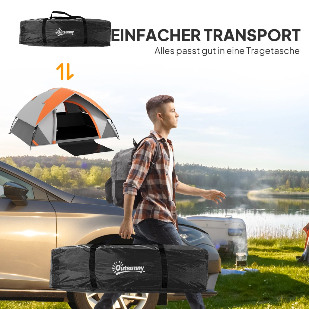 Tenda a cupola per 2 persone ¨C zephmum ¨C grigio+rosso ruggine