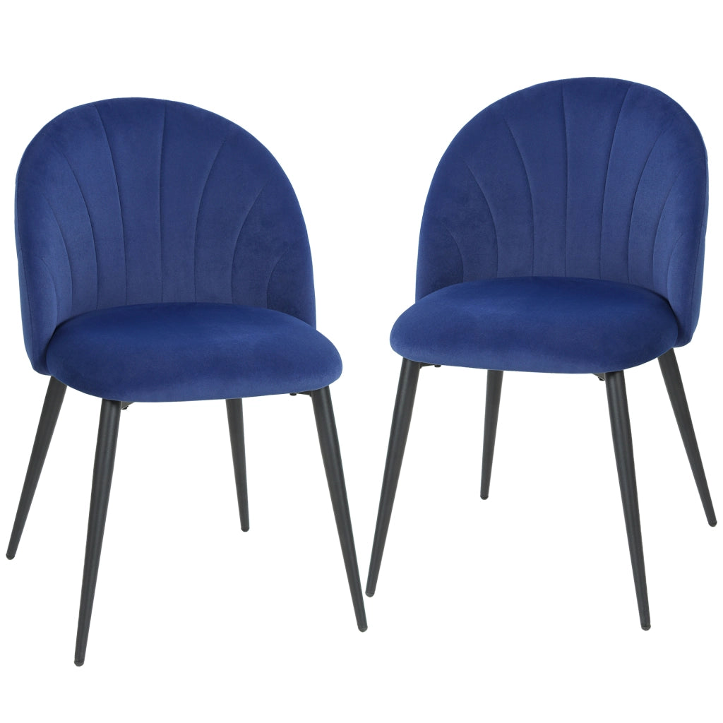 Sedia da pranzo imbottita ¨C zephmum ¨C blu, acciaio, 52x55x79