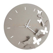 orologio da parete minimal con farfalle butterfly spring Beige in Ferro 40cmdidiametro