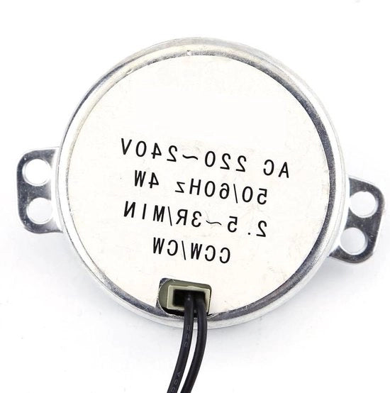Motore sincrono CCW/CW AC 220/240V 4W 50/60Hz frequenza - 25-3 giri/min - riduttore elettrico