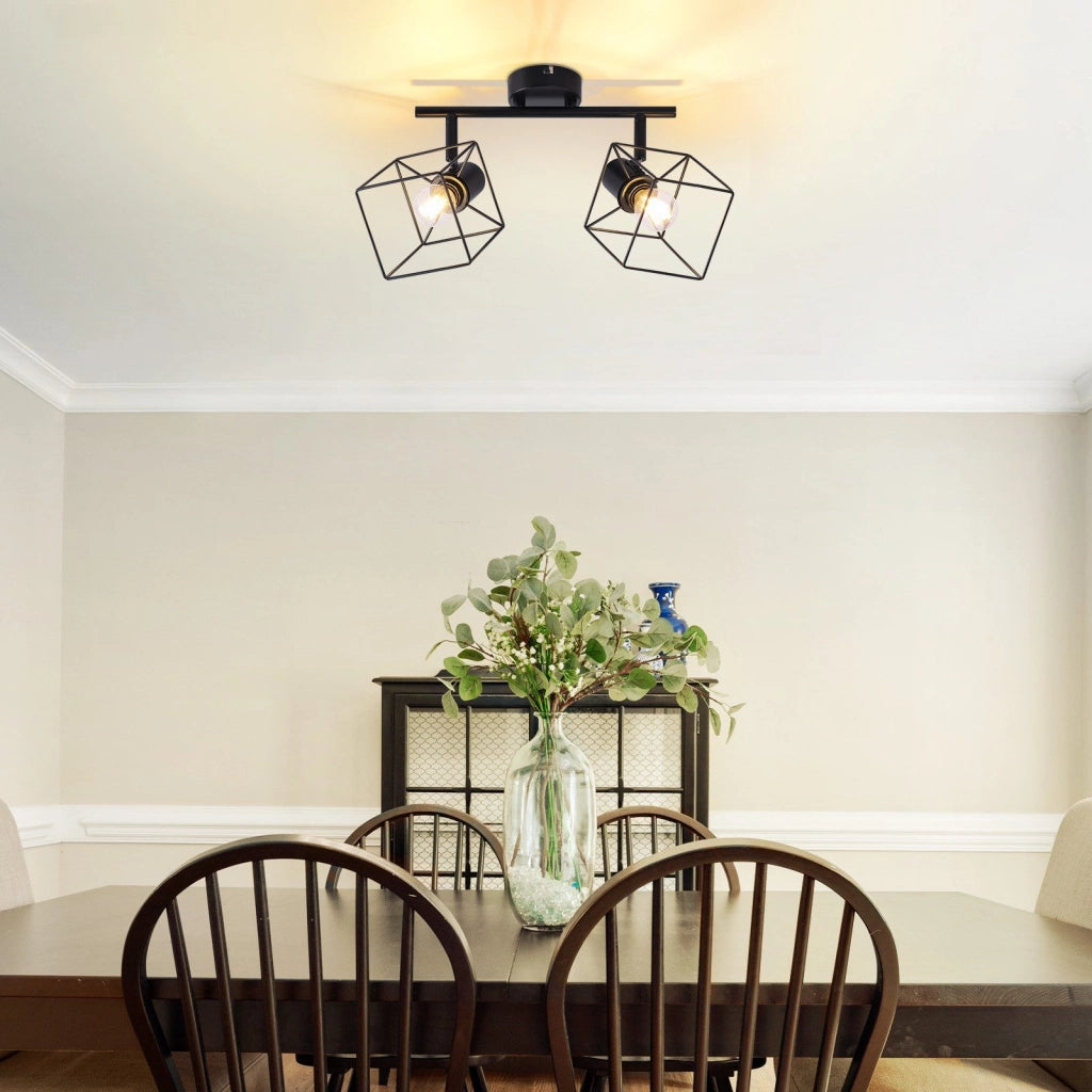 ZMH Faretto da soffitto 2 fiamme orientabile a 350° lampada da soffitto vintage in metallo per soggiorno