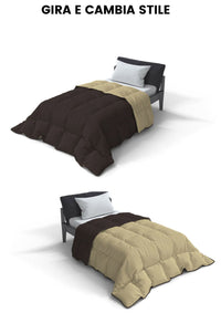 Trapunta Invernale 1 Piazza e Mezzo Doubleface 300gr Marrone/Panna
