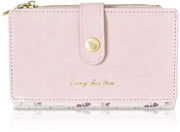 Portafoglio in pelle PU, piccola borsa per donne, con chiusura a cerniera, contenitore per carte con più tasche, piccolo contenitore per carte per donne e ragazze, Rosa, /, Moderno