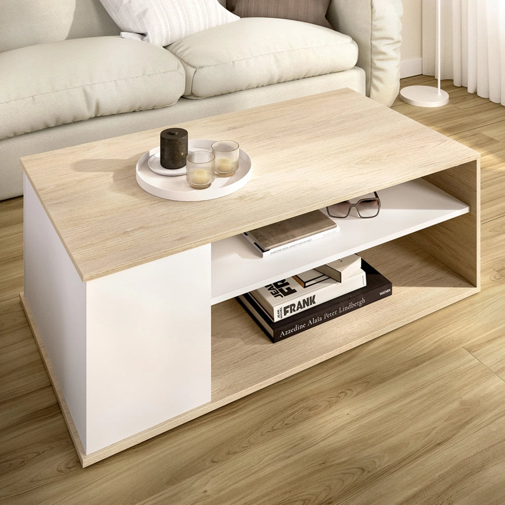 Fargo, Tavolino da Salotto Cassetti, 50x100x42h cm Bianco