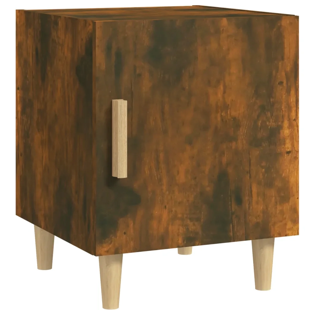 Comodini 2 pz Rovere Fumo in Legno Multistrato 817310