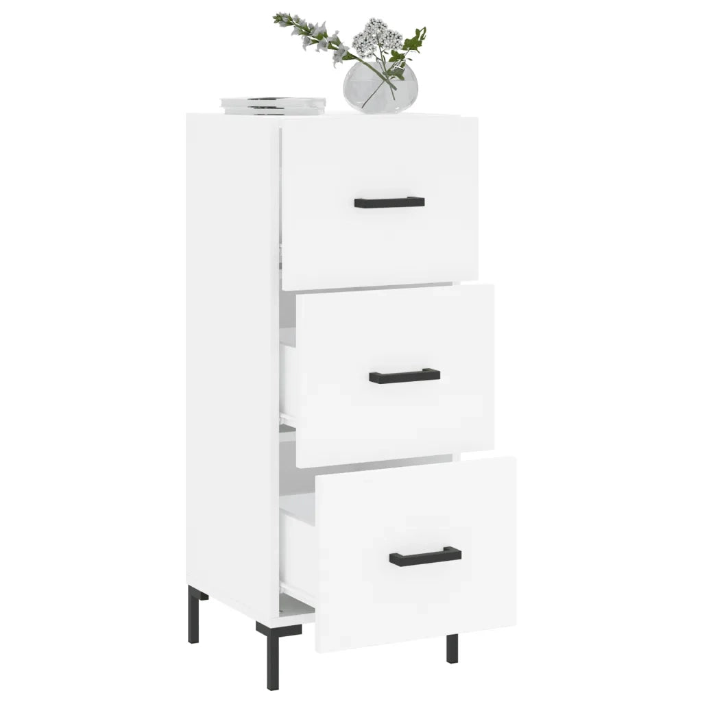 Credenza Bianca 34,5x34x90 cm in Legno Multistrato 828604