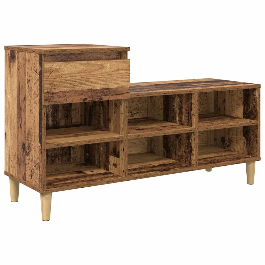 Mobile per scarpe con cassetto-Scarpiera Legno vecchio 102 x 36 x 60 cm 458322