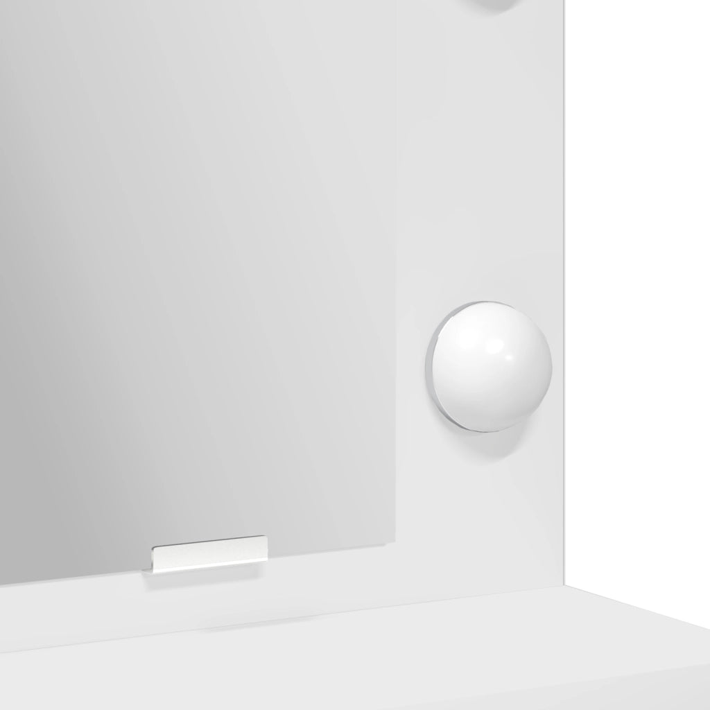 Tavolo da trucco  con luci LED - Bianco 79x41x135 cm
