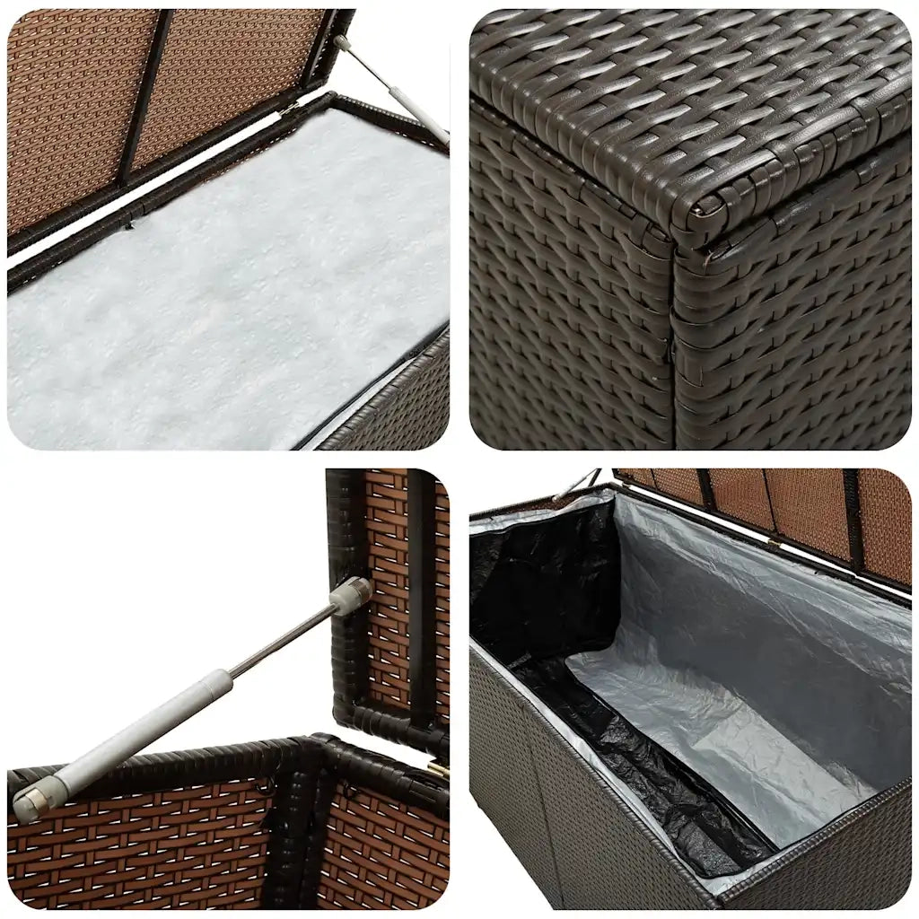 Baule da Giardino in Polyrattan 200x50x60 cm Marrone CFW4831277