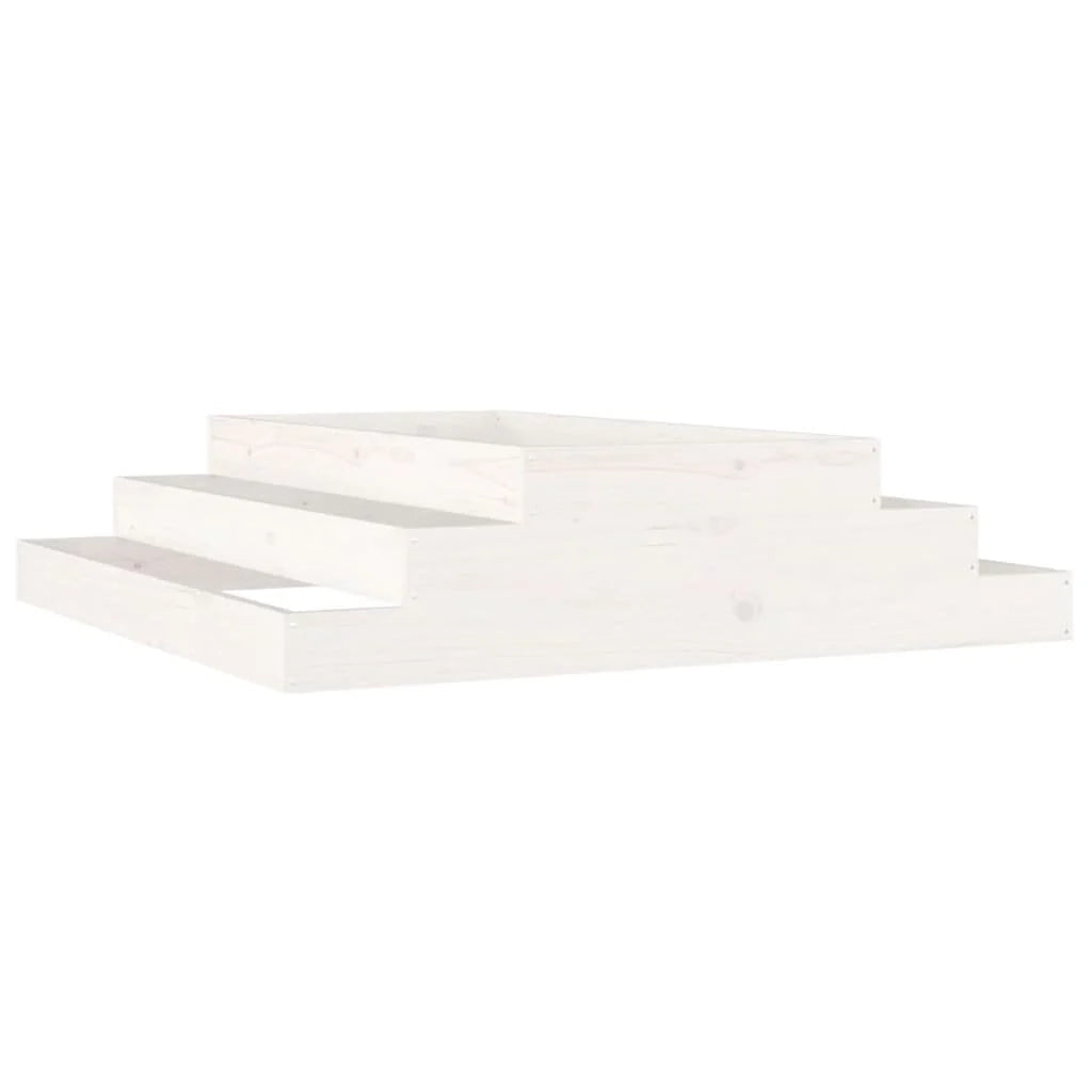 Fioriera rialzata per piante fiori terrazza giardino 110 x 110 x 27 cm legno massello di pino bianco 02_0037308