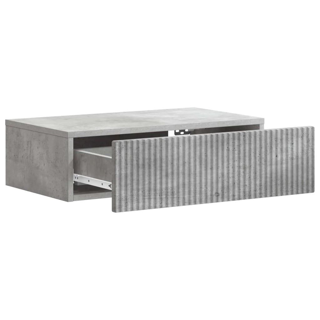 Tavolino da Parete Laterale Grigio Cemento 59 x 34,5 x 17 cm 898488