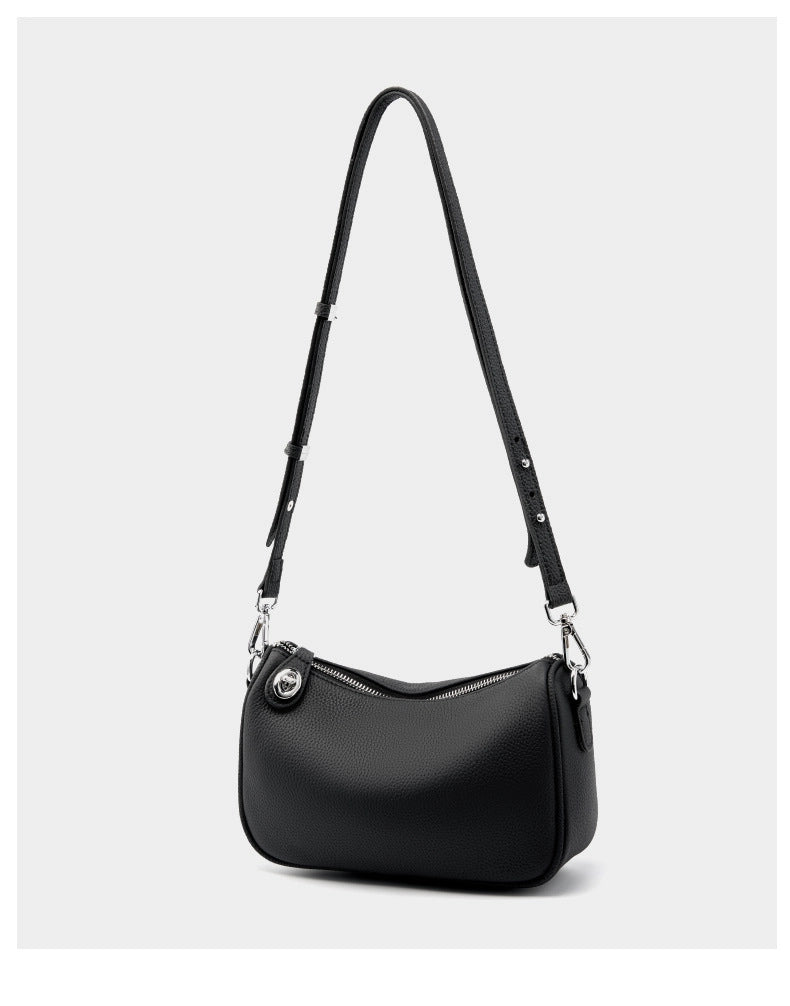 Borsa a tracolla da donna Swinger in vera pelle nera