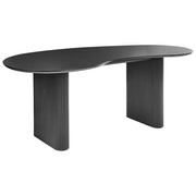 Tavolo da pranzo moderno 198 x 93 cm Forma irregolare Gambe nervate industriali MDF nero