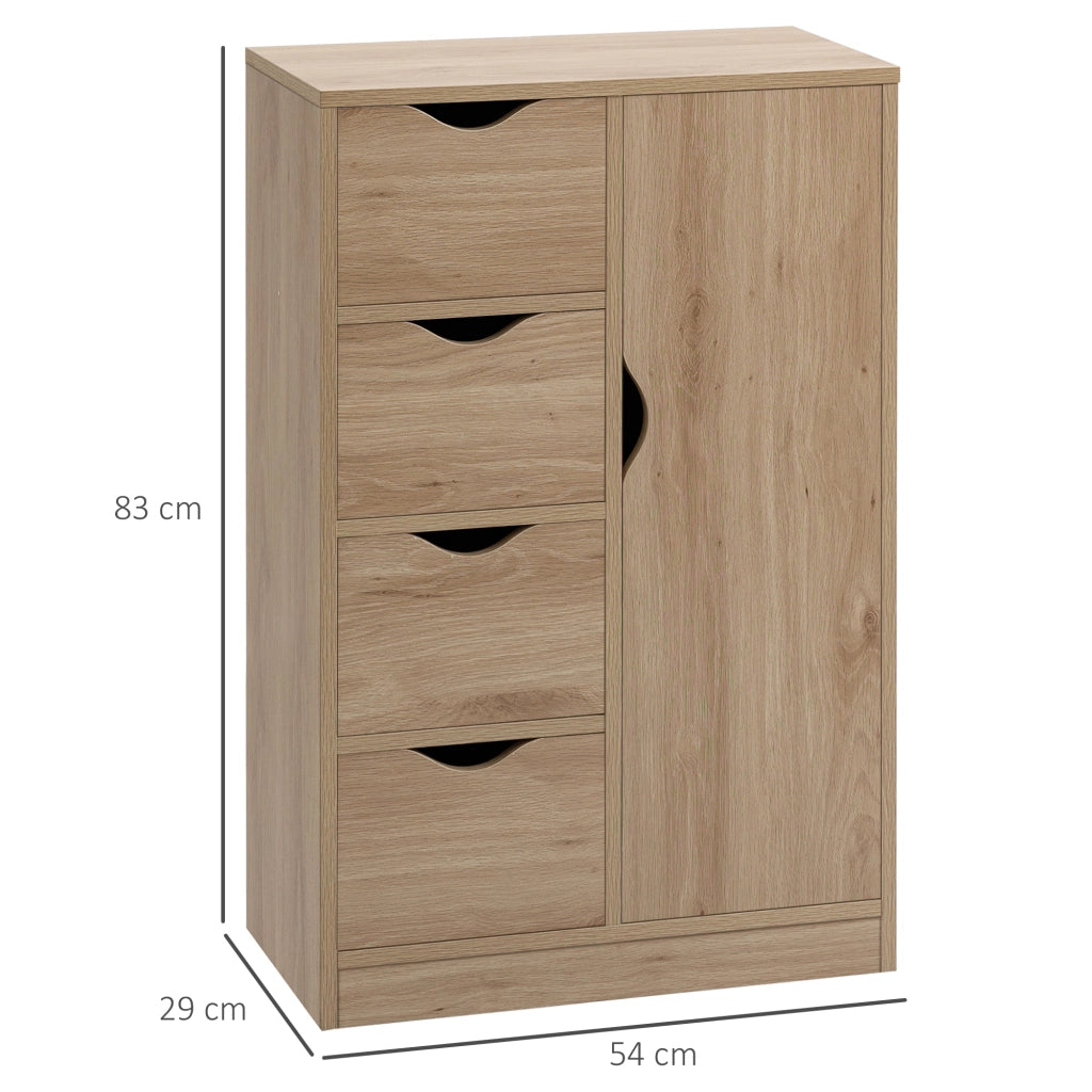 Armadio Battente con 4 Cassetti e Ripiano ¨C zephmum ¨C Robe 54x29x83 cm