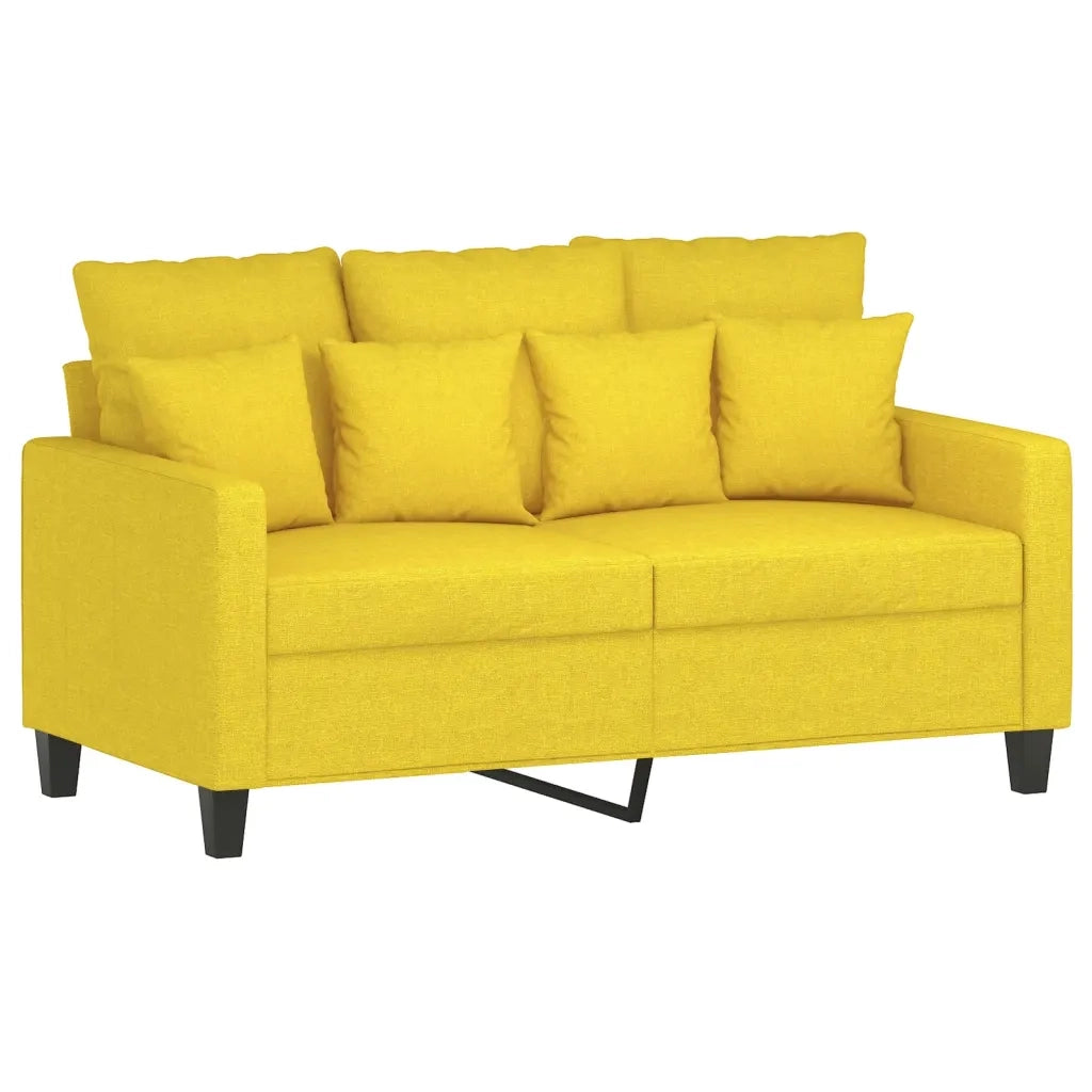 Set di Divani 2 pz con Cuscini Giallo Chiaro in Tessuto 3201669