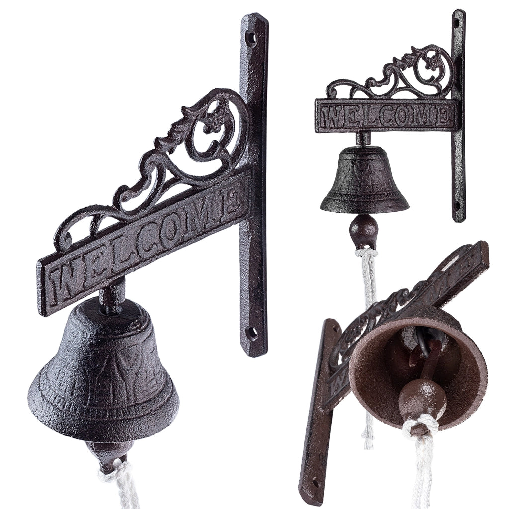 Campanello in ghisa KADAX per porte da giardino, campanello decorativo in stile retrò.