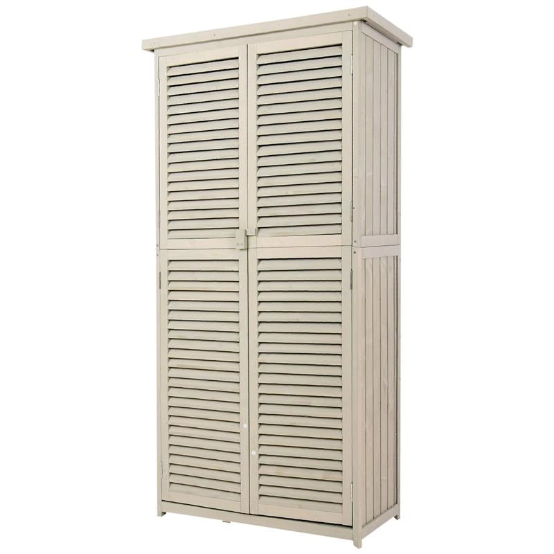 CAPANNO PER UTENSILI DA GIARDINO CON 4 SCOMPARTI IN LEGNO DI ABETE 87X46,5X160CM