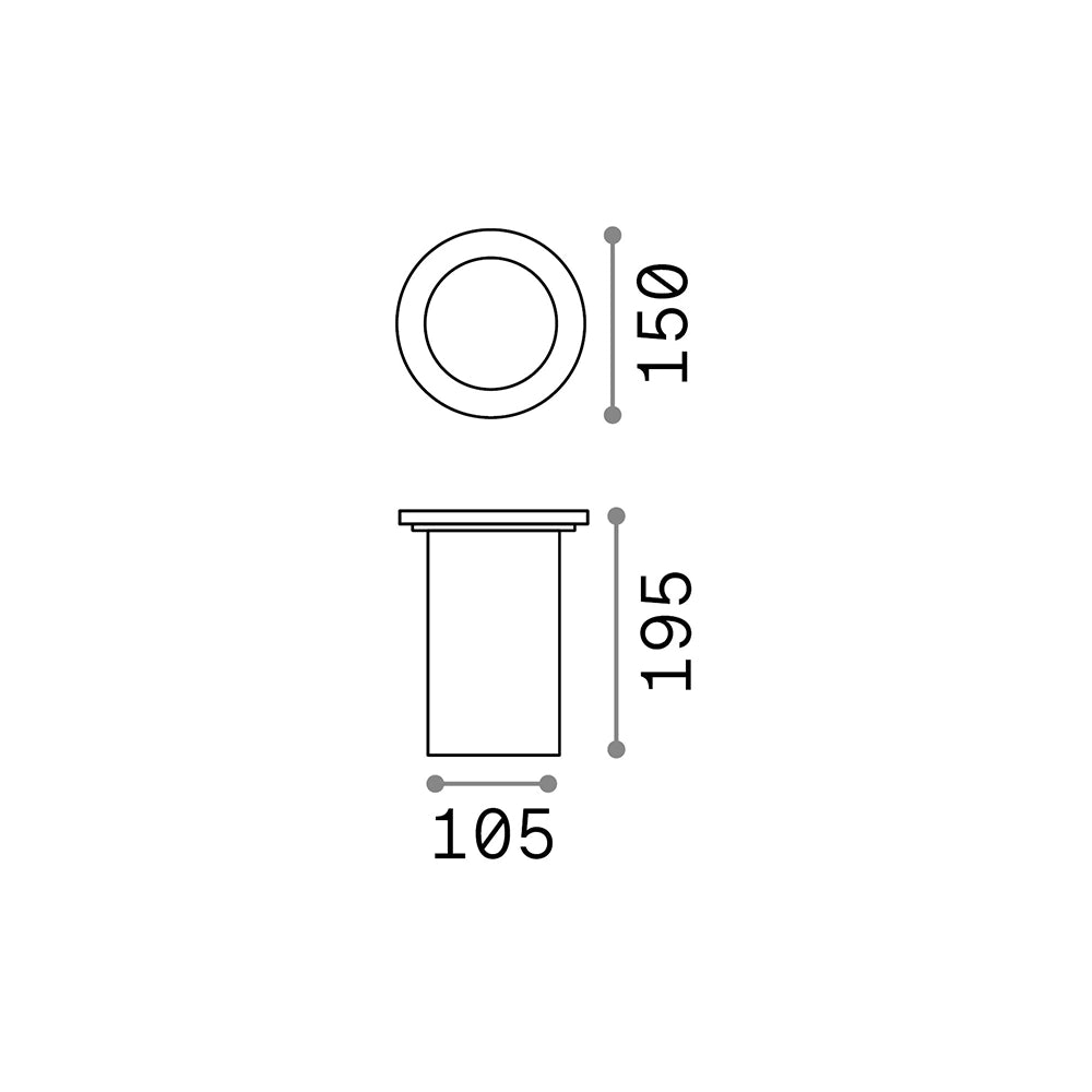 Faretto-Calpestabile Moderno Park Metallo Cromo 1 Luce E27