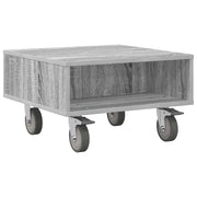 Tavolino | Tavolo laterale con Ruote Grigio Sonoma 50,5 x 50 x 30 cm