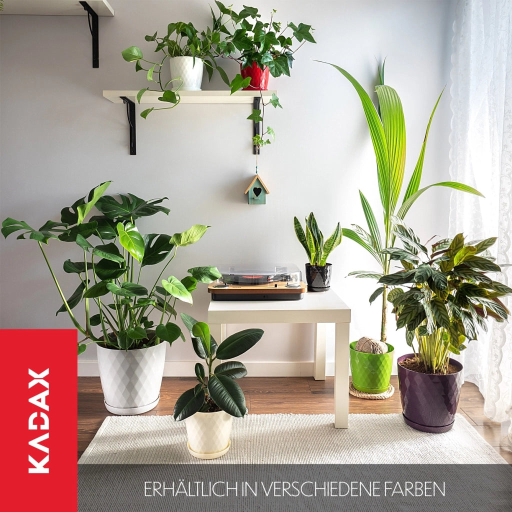 Vaso da fiori in plastica KADAX con supporto, coprivaso, 25 cm, viola, Kadax