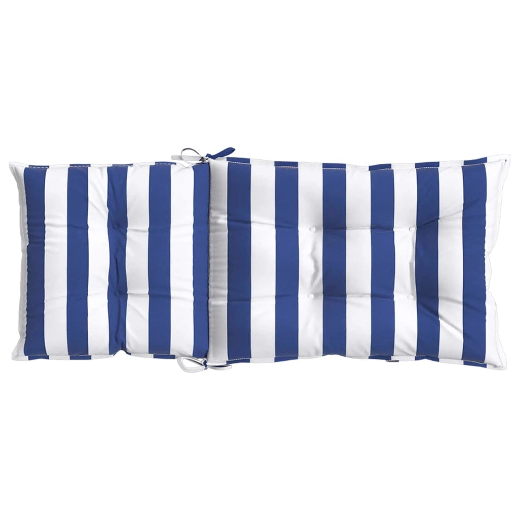 Cuscino da Esterno 6 pcs Blu e Bianco 120 x 50 x 7 cm Tessuto