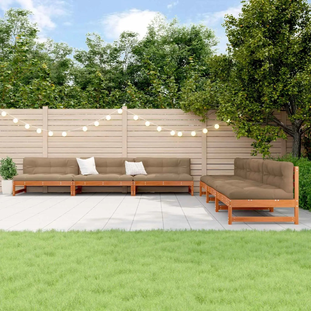 Set Lounge da Giardino 6 pcs Marrone Cera 3418075