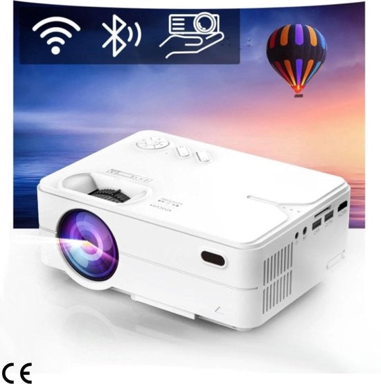 Proiettore portatile - WiFi e Bluetooth, risoluzione nativa 1080P Full HD, schermo massimo 300 pollici, compatibile con iOS, Android, TV Stick, PS4, laptop