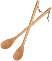 Set di cucchiai in legno da cucina, cucchiaio multifunzionale in legno con manico lungo per cucinare mescolare e rovesciare, 33 cm