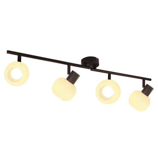 ZMH Faretto da soffitto 4 fiamme E14 vetro paralume vintage per soggiorno