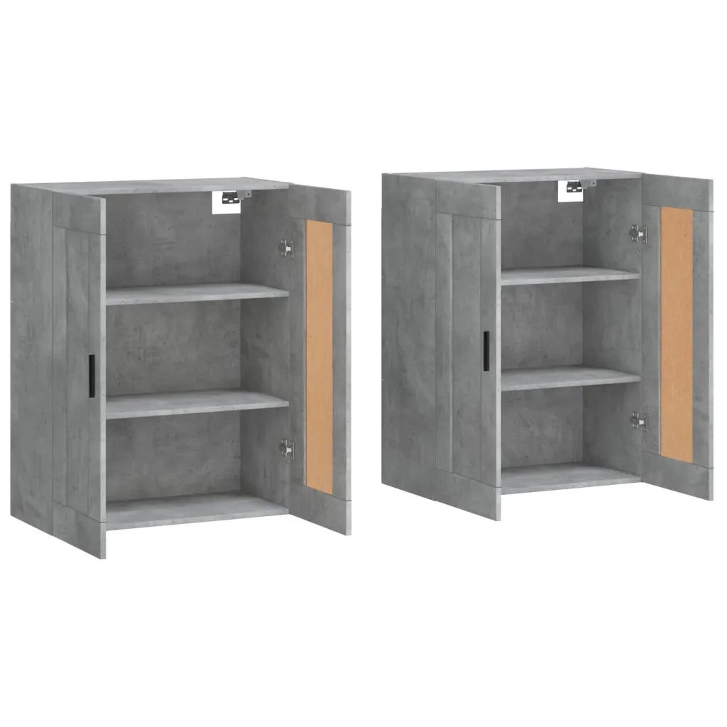 Armadietti a Parete 2 pz Grigio Cemento in Legno Multistrato 3198037
