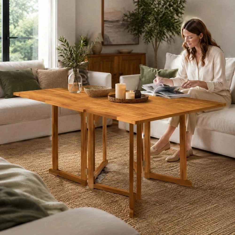 Butterfly Garden Folding Table 150x90x75 Cm Solid Teak Wood