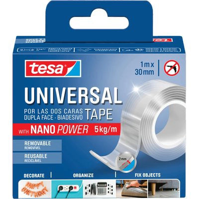 NASTRO BIADESIVO REMOVIBILE UNIVERSALE 55810 TESA - TRASPARENTE MM 30 ML 1- 2 pezzi