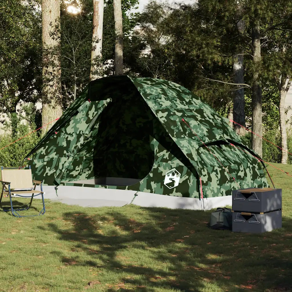 Tenda da Campeggio a Cupola per 6 Persone-Tenda per Escursionismo Mimetica Impermeabile 745350