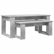 Set di 2 pz Tavolini da salotto | Tavolino da caff¨¨ | Tavolino da Soggiorno Grigio cemento Legno multistrato