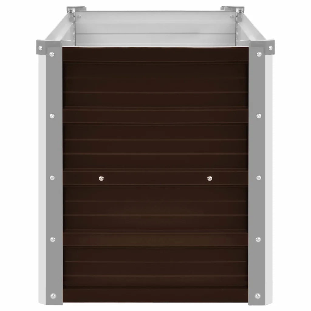 Letto Rialzato Giardino Marrone 160x40x45 cm in Acciaio Zincato