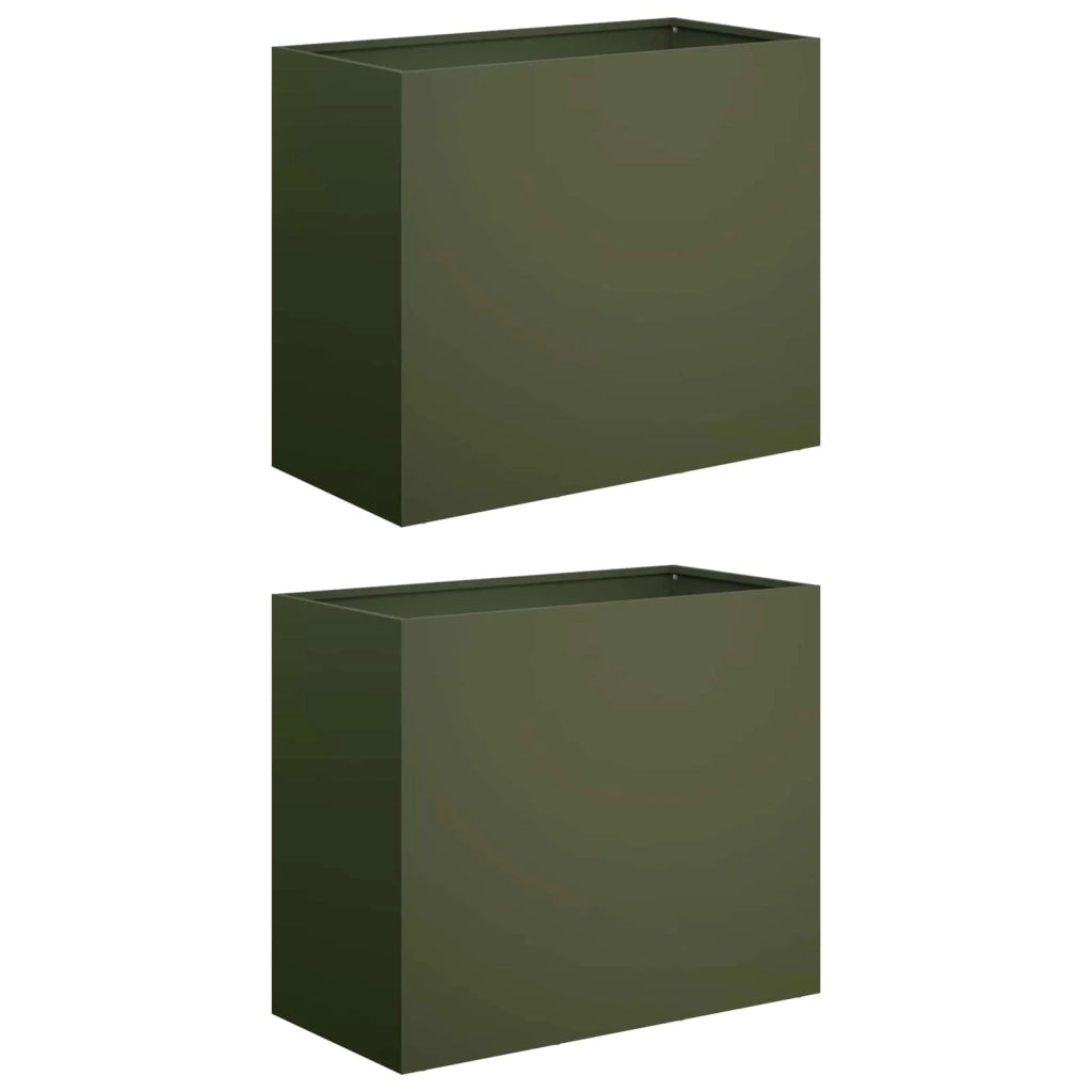 Vaso da giardino 2 pz Verde Oliva 60 x 30 x 50 cm 8005575