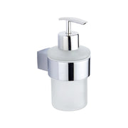 Dispenser sapone a muro in zinco cromato e bicchiere in vetro | Brush