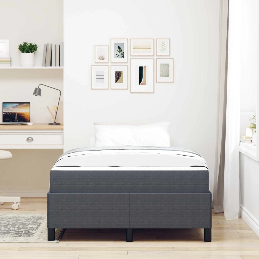 Struttura del letto Grigio scuro 120 x 190 cm Tessuto
