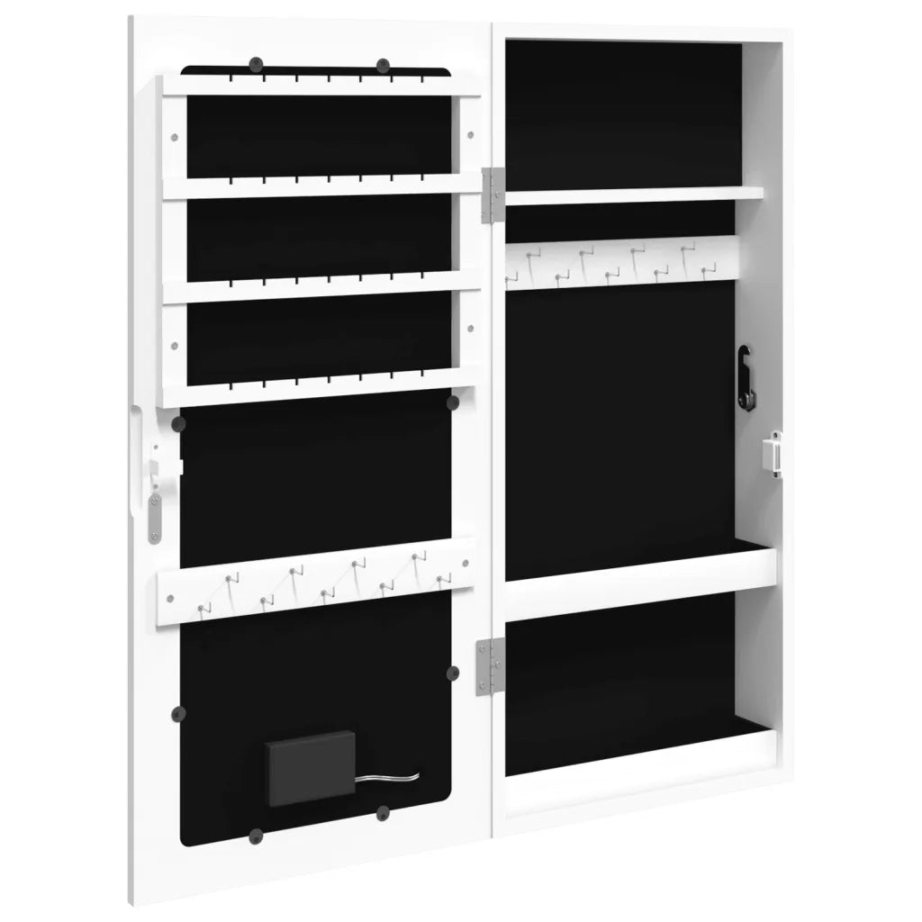 Armadio Portagioie a Specchio con Luci LED a Parete Bianco 353247