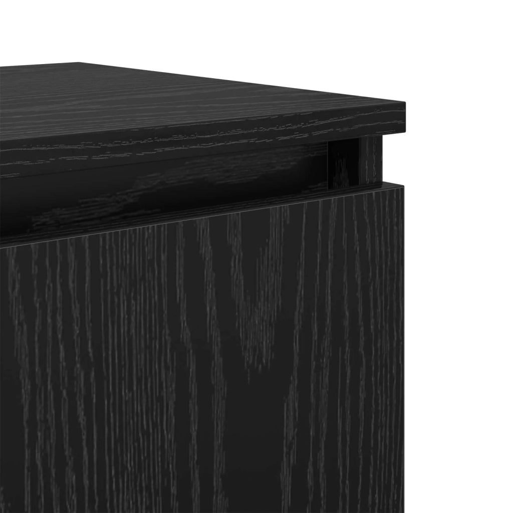 Comodino | Armadio da Notte | Mobiletto da notte Rovere Nero 40 x 30 x 50 cm Legno multistrato
