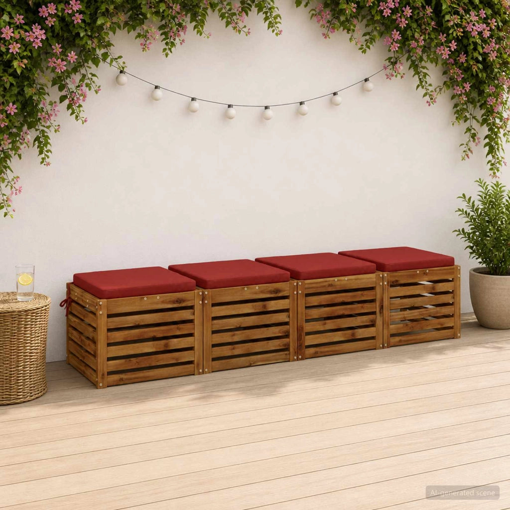 Cuscini per Sedia in 4 Pezzi SOEST 4 pz 100% Poliestere Rosso 944535