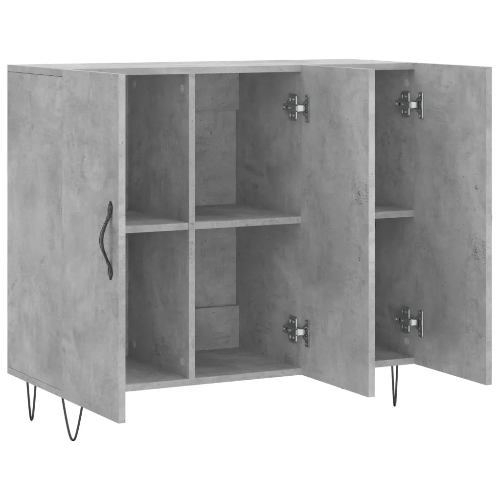 Credenza | Madia | Buffet da pranzo | Armadio da pranzo Grigio Cemento 90x34x80 cm in Legno Multistrato